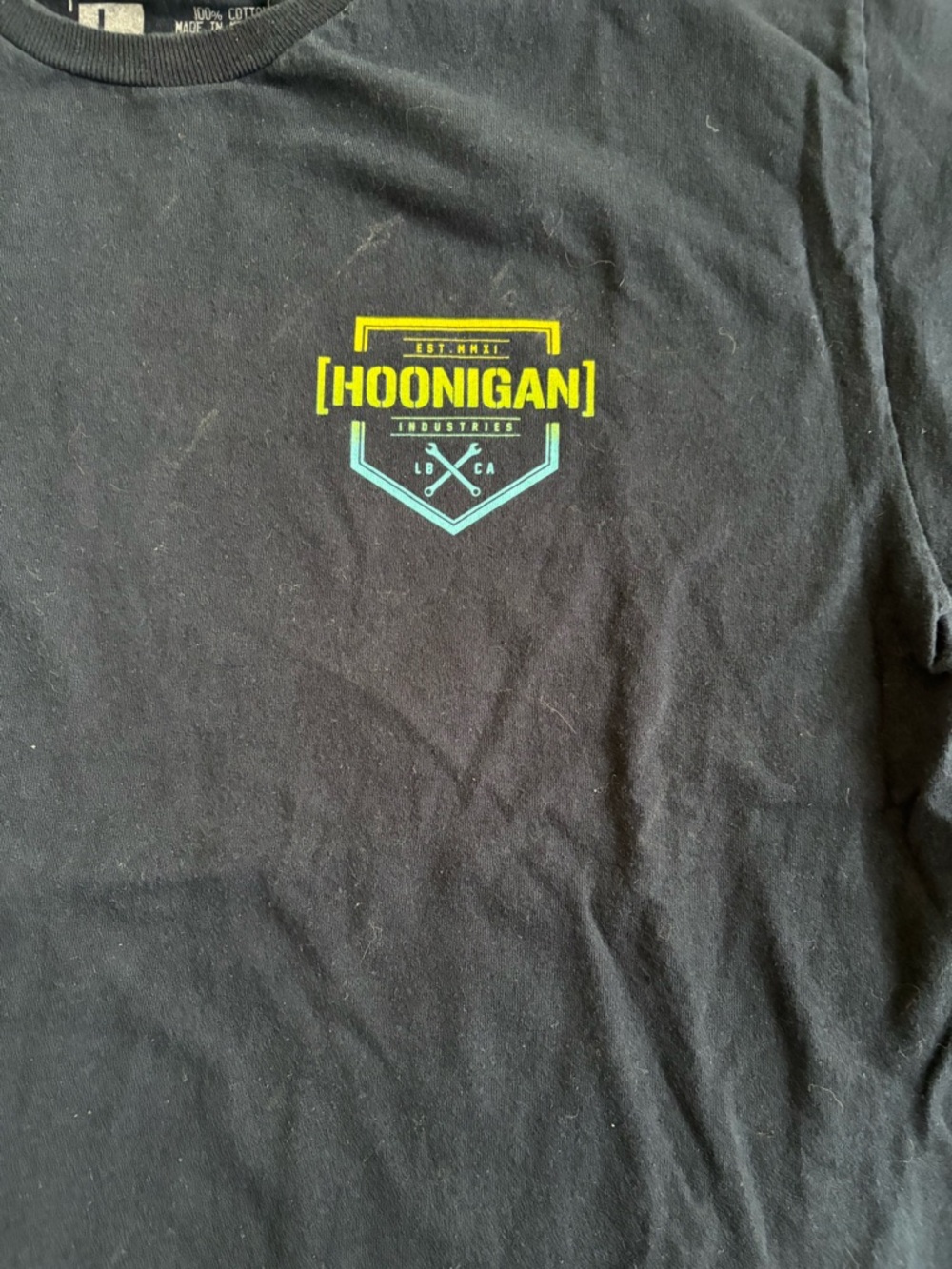 Hoonigan Bracket T-Shirt Mens Large Navy Ken Block X Logo Short Sleeve Racing - Picture 3 of 7